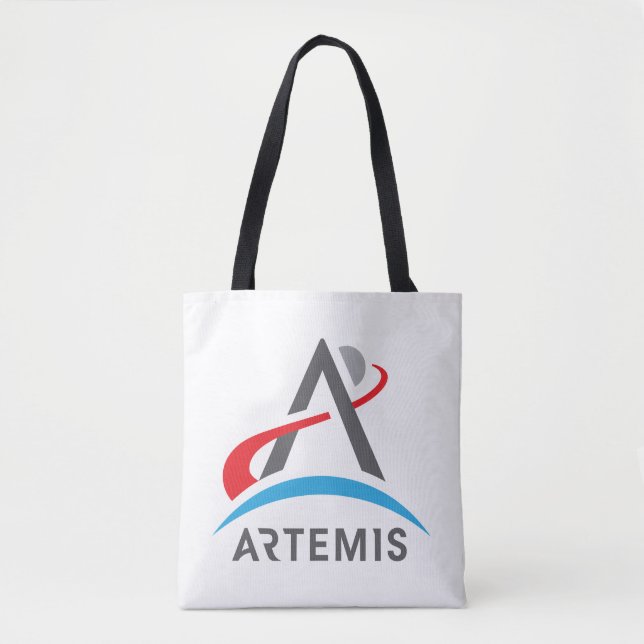 Bolsa Tote Rocket White do logotipo da NASA Artemis (Frente)