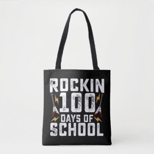 Bolsa Tote Rockin 100 Dias de Escola Rock Guitar Vintage