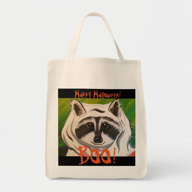 Bolsa Tote "Rocky the Ghost" Trick ou Treat Bag! (Frente)