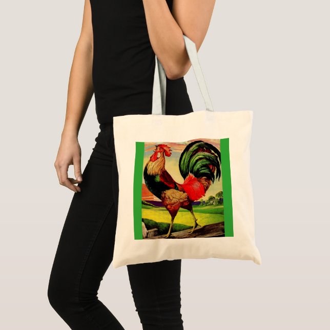 Bolsa Tote Rocky the Handsome Rooster (Frente (produto))