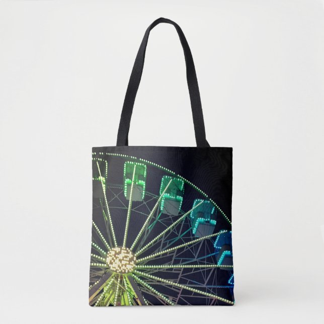 Bolsa Tote Roda-férris verde e azul (Frente)