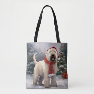 Bolsa Tote Roda Terrier Dog no Natal da Neve