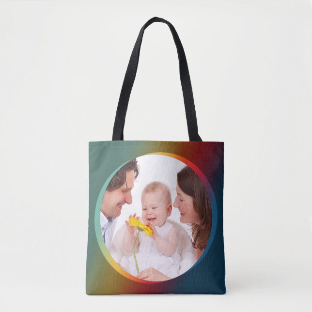 Bolsa Tote Rodar em Quadrado com Cor 2 + Foto (Frente)