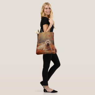 Bolsa Tote Rodas Terrier no outono Folhas caem inspiração