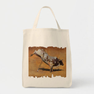 Bolsa Tote Rodeio Bucking Bull no presente do desenhista do