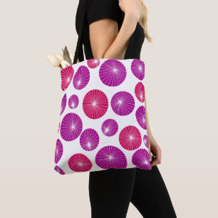 Bolsa Tote Rodinhas roxas e rosas