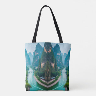 Bolsa Tote Rolo Cênico - Rio Esmeralda e Vista de Montanha