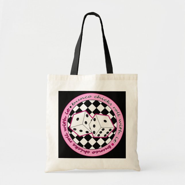 Bolsa Tote Rolo dos pintinhos de Bunco com ele - rosa (Frente)
