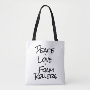Bolsa Tote Rolos de espuma de paz e amor
