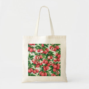Bolsa Tote Rolos de Fruta Lichia Padrão Tropical