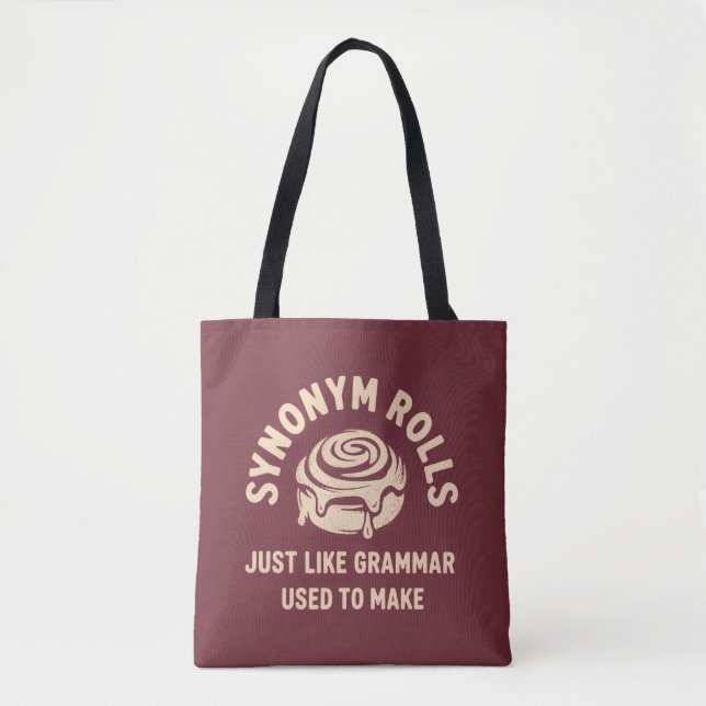 Bolsa Tote Rolos de Sinônimos Assim Como a Gramática Costumav (Frente)