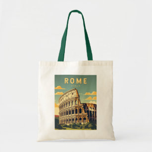 Bolsa Tote Roma Itália Colosseum Viagem Art Vintage