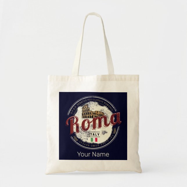 Bolsa Tote Roma Itália Retro Colosseum Vintage Holiday (Frente)
