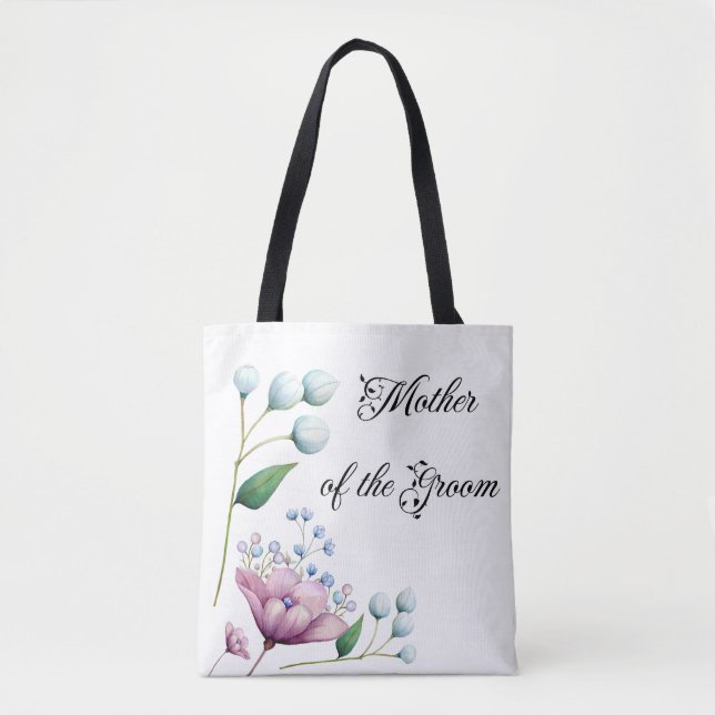 Bolsa Tote Romance Botânico Suave De Casamento Floral Elegant (Frente)