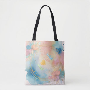 Bolsa Tote Românico "Amor" Aquarela Design