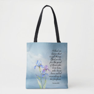 Bolsa Tote Romanos 8:28 Aquarela Íris