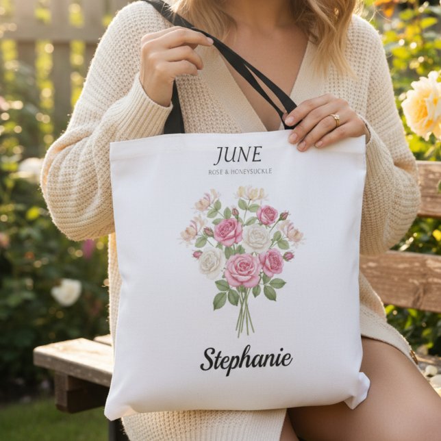 Bolsa Tote Romantic Garden Rose – June Birthday Gift (Romantic Garden Rose – June Birthday Gift tote)