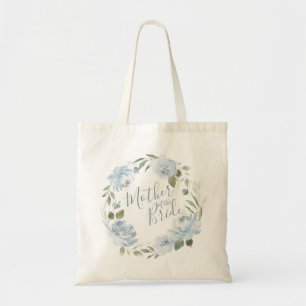 Bolsa Tote Romântica, azul-poeirenta, mãe floral da noiva