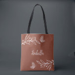 Bolsa Tote Romântico floral terracota elegante<br><div class="desc">Saco tote simples único com flores brancas românticas e elegantes em fundo de terracota
PARA MAIS PRODUTOS SEMELHANTES clique na coleção acima ou entre em contato.</div>