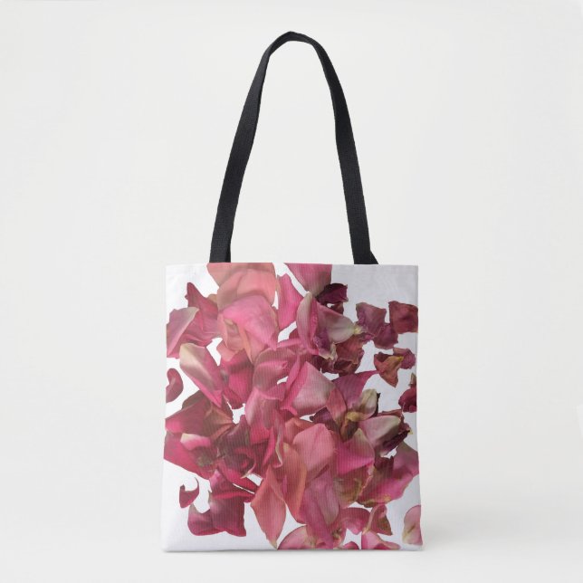 Bolsa Tote Romântico-Rosa-Petal rosa (Frente)