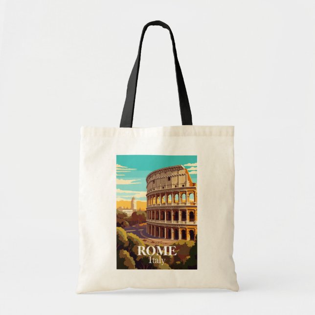 Bolsa Tote Rome Colosseum Italy Travel Illustration (Frente)