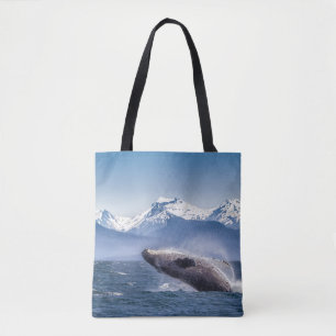 Bolsa Tote Rompendo a baleia de Humpback em Alaska
