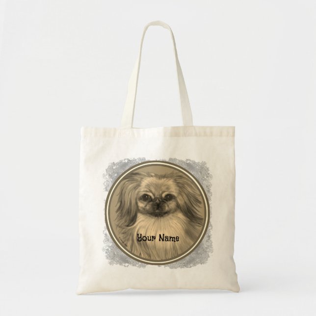 Bolsa Tote Rondo Pekingese Dog (Frente)