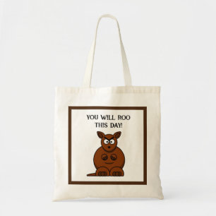 Bolsa Tote Roo Este Dia, Engraçado Cartoon Kangaroo Bravo