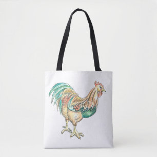 Bolsa Tote Rooster Art