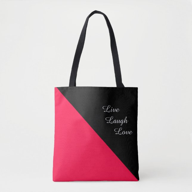 Bolsa Tote Rosa Americana e Preto (Frente)