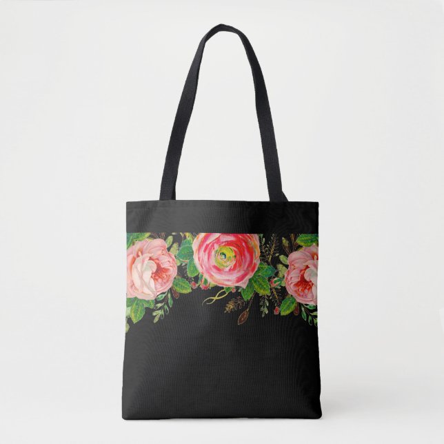 Bolsa Tote Rosa Básico à noite preto (Frente)