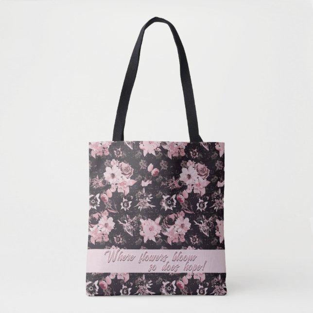 Bolsa Tote Rosa brilha no escuro - versão texturizada (Frente)