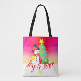 Bolsa Tote Rosa Brilhante Com Neve