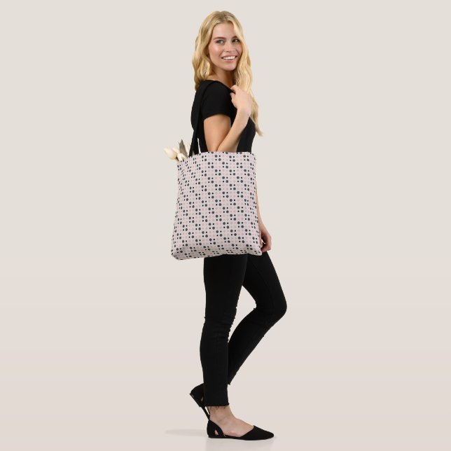 Bolsa Tote Rosa, cinza e pontos pretos (No(a) Modelo)