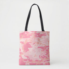 Bolsa Tote Rosa Claro Rosa Escuro e Camuflagem Camuflada em P