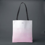 Bolsa Tote Rosa claro Watercolor Ombre Monograma Moderno<br><div class="desc">Saco de tota feminina e minimalista com rosa claro de aquarelas ombre e tipografia clássica. Personalize adicionando um monograma,  nome ou uma frase curta. Esta bolsa de tote monograma sombria será perfeita como um presente personalizado.</div>