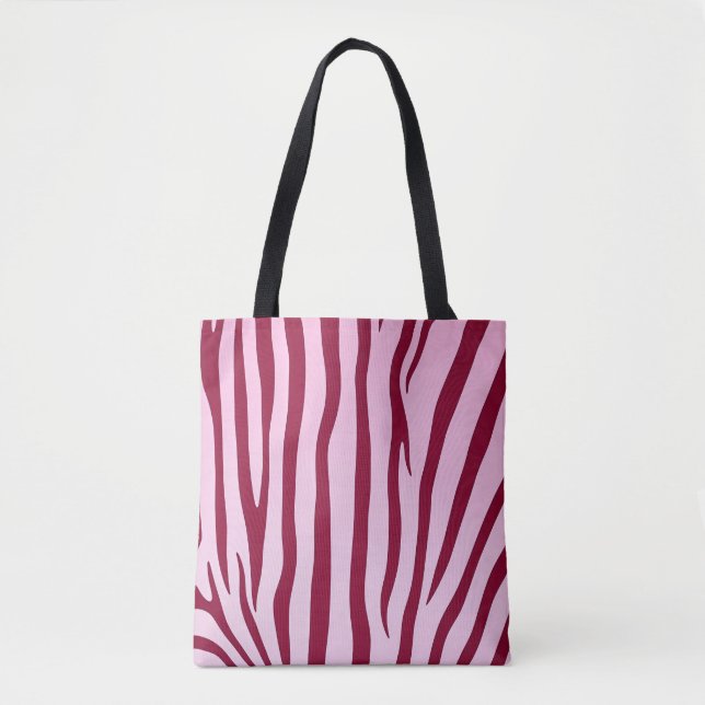 Bolsa Tote Rosa claro Zebra Stripes (Frente)