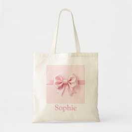 Bolsa Tote Rosa com Laço Personalizável