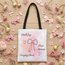 Bolsa Tote Rosa Coquette Aquarela Personalizada