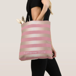 Bolsa Tote Rosa cor-de-rosa do ouro do pintinho moderno