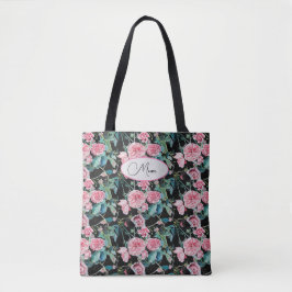 Bolsa Tote Rosa cor-de-rosa Flores de Vintage Mãe Floral Mães