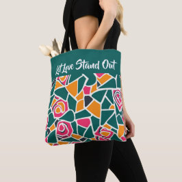 Bolsa Tote Rosa de Amor com Contorno Ousado - Deixe o amor se