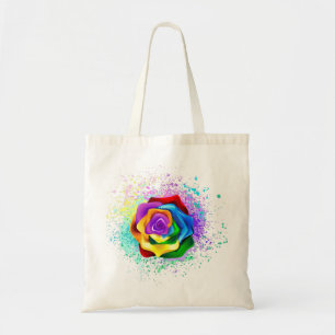 Bolsa Tote Rosa de arco-íris colorido