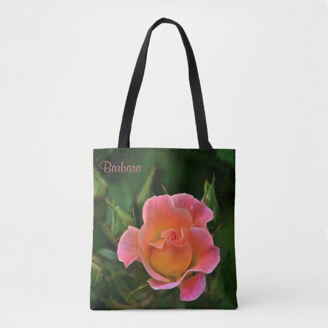 Bolsa Tote Rosa de Casamento Pink de Peachy (Frente)