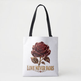Bolsa Tote Rosa de Cristal Rubi – O Amor Nunca Desvanece