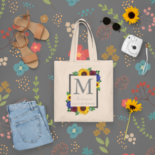 Bolsa Tote Rosa de Girassol Casamento Floral