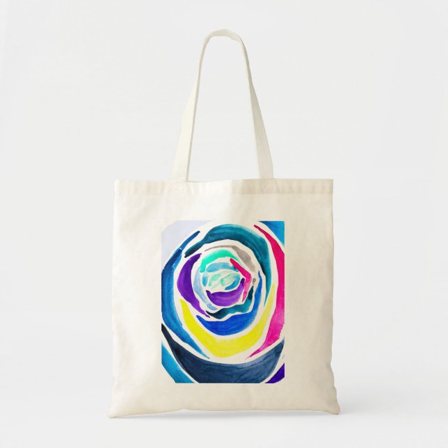 Bolsa Tote Rosa de pop azul (Frente)