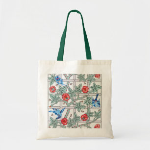Bolsa Tote Rosa de subida e Pássaro pequeno, William Morris