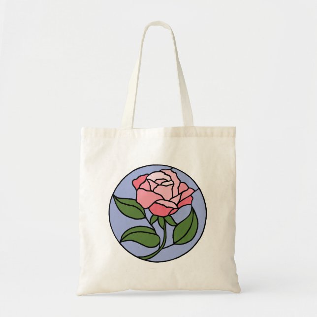 Bolsa Tote Rosa de Vidro Colorido (Frente)