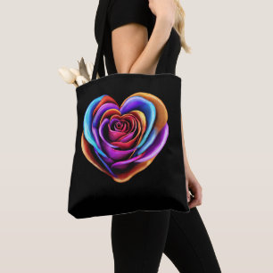 Bolsa Tote Rosa Dia de os namorados Colorido em Forma de Cora